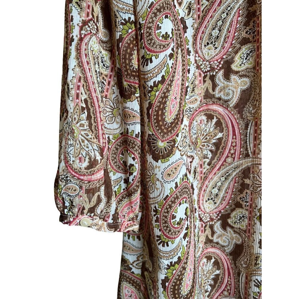 LIZ Claiborne Women's Paisley Blouse Size Large - Picture 6 of 7
